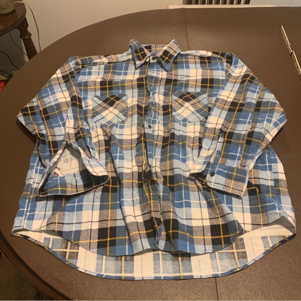 Vintage JC Penney The Men's Shop Size xLarge Button Down Plaid Flannel shirt.